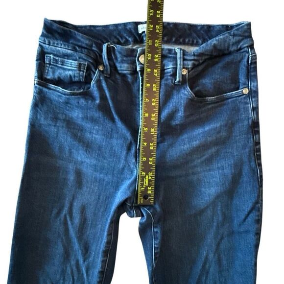 Good American Zip Fly High Rise Split Hem Flared Denim Jeans Blue Size 12/31 - Picture 7 of 8